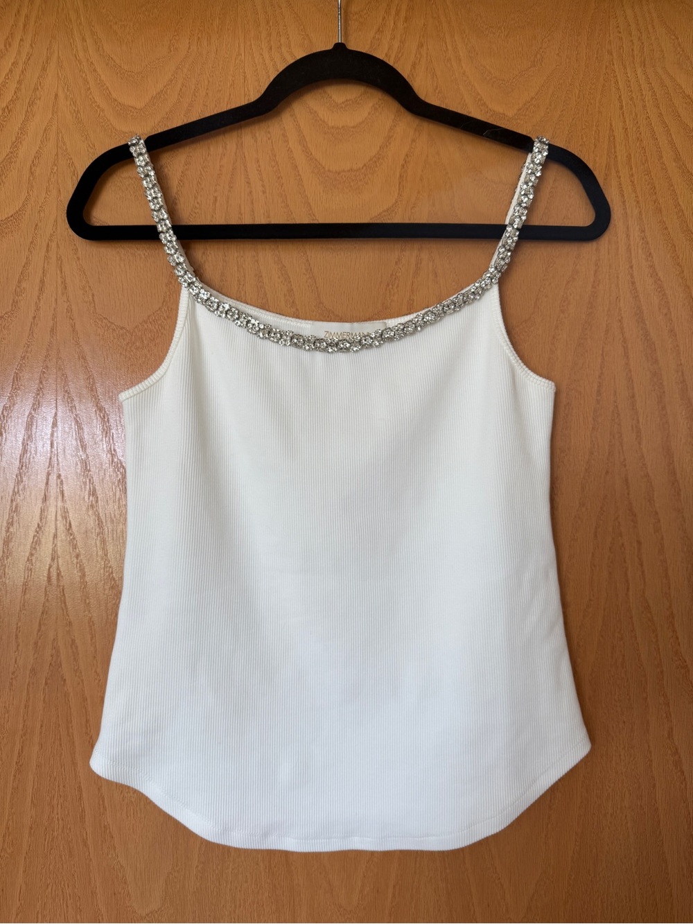 Zimmermann Embellished White Women's Sleeveless Tank Top